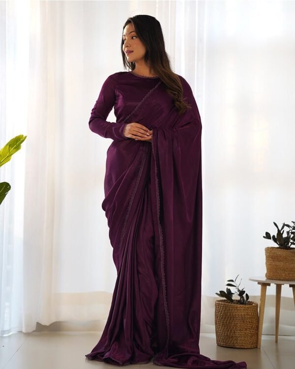 102_e1f6ffdc-ebcc-49bc-af66-bce3ffe41b0a-1.jpg Wine Color Marble Velvet Pre Drapped Saree