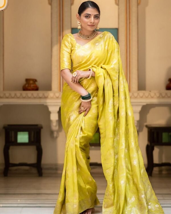 115_cd633bcb-244c-4671-8bf8-408a03ec5ede-1.jpg Lemon Color Banarasi Jacquard Zari Weaving Saree