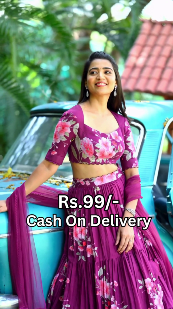 5001-2.png Blooming Magenta Floral Lehenga Choli Set