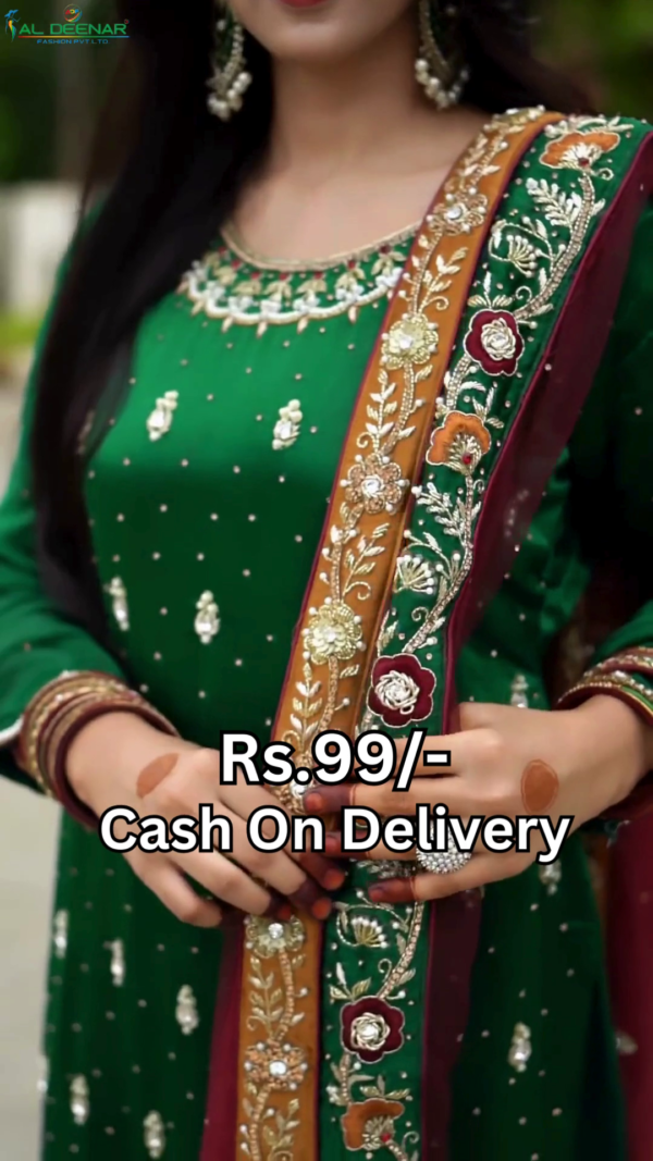 5002-2.png Emerald Heritage Silk Suit with Maroon Contrast