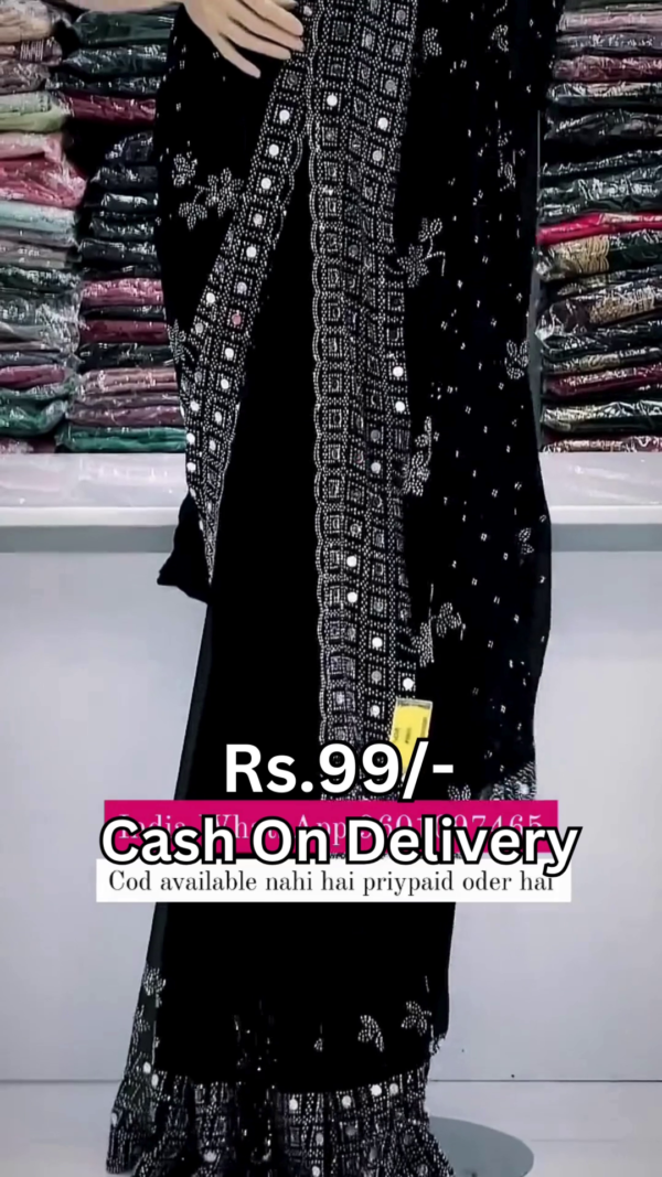 5005-1.png Midnight Noir Shimmer Saree with Mirror-Work Artistry