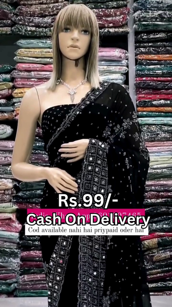 5005-2.png Midnight Noir Shimmer Saree with Mirror-Work Artistry