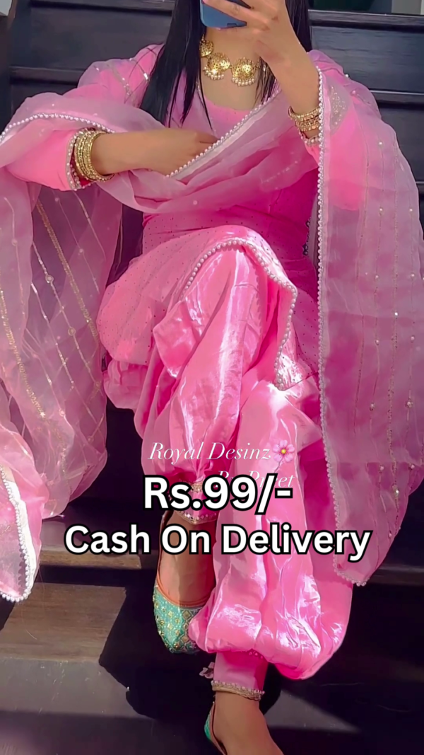 5006-2.png Rose Blush Silk Patiala Suit with Pearl-Bordered Dupatta