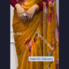 5021-1.png Golden Ochre Floral Saree with Scalloped Zari Trim