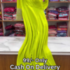Neon Citron Floor-Length Anarkali Gown