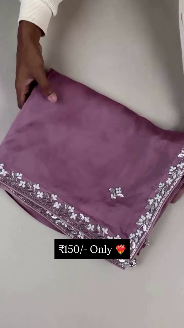 5031-1.png Lavender Mist Silk Saree with Gota Patti Artistry