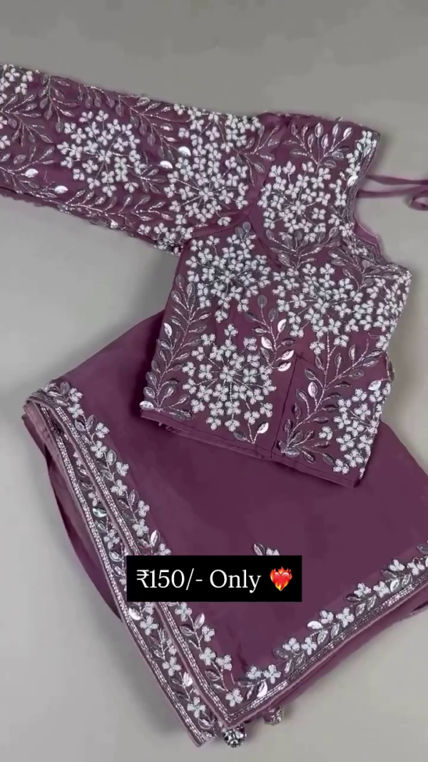 5031-2.png Lavender Mist Silk Saree with Gota Patti Artistry