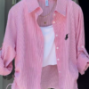 5032-1.png Casual Chic: Pink Striped Overlay with Cinch Detail