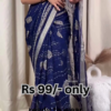 Midnight Blue Georgette Saree with Silver Zari Artistry