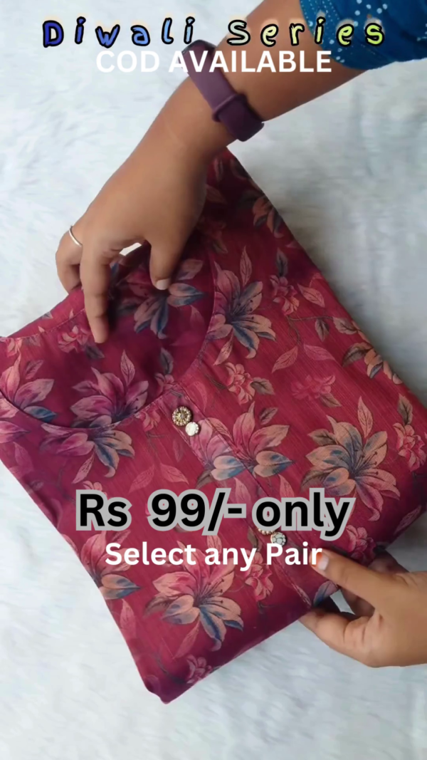 5047-1.png Burgundy Floral Silk Kurti | Diwali Series