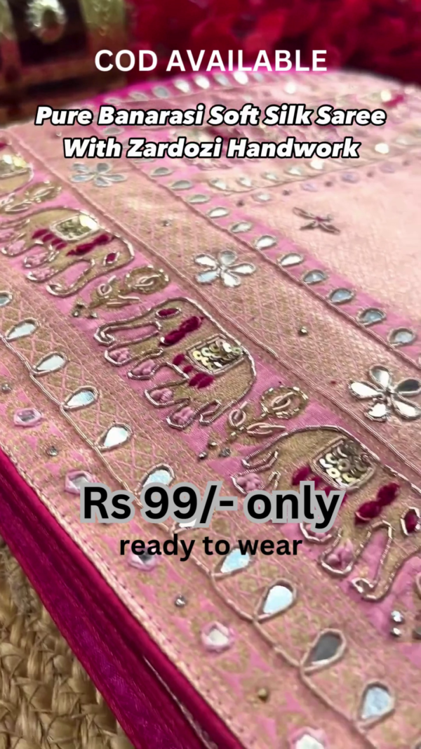 5048-1.png Heritage Splendor: Pure Banarasi Soft Silk Saree with Zardozi Work