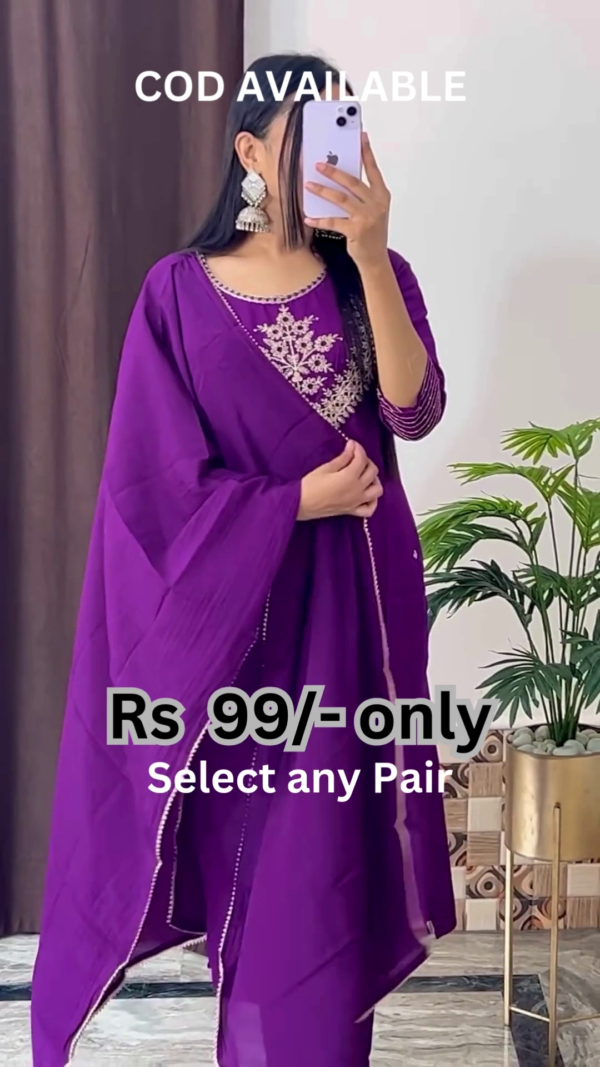 5049-2.png Golden Mustard Suit with Floral Organza Dupatta