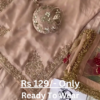 5052-1.png Rose Gold Splendor: Embroidered Silk Suit with Potli Bag