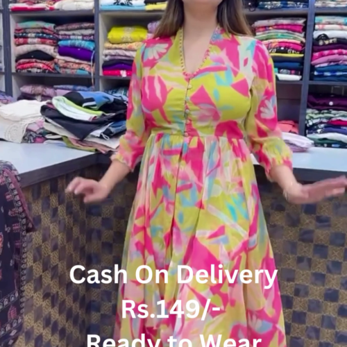 5062-2.png Abstract Floral High-Low Anarkali Gown