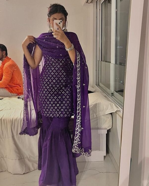 WhatsAppImage2024-01-09at5.27.31PM-1.jpg Mansi in Purple Color Sequence Work Soft Georgette Designer Three Piece Suit